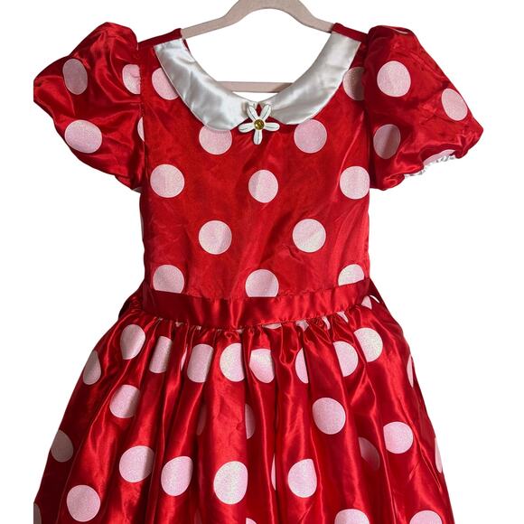 Disney Store Girls Size 9 10  Costume Minnie Mouse Dress Full Polka Dot EUC - Picture 2 of 9